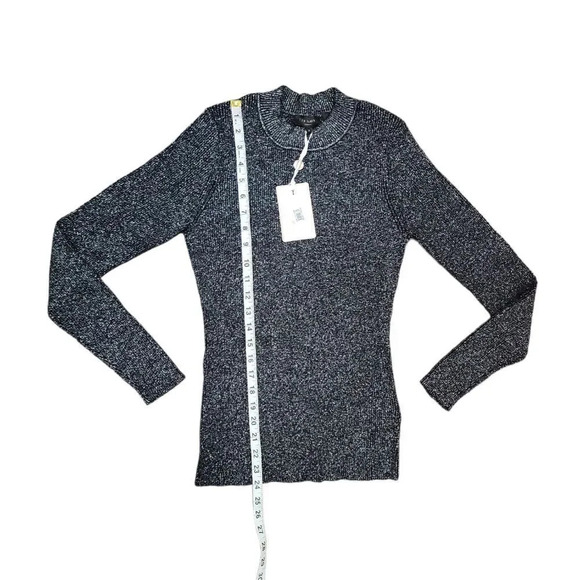 TED Baker Glitter Ribbed Silver Top - Picture 12 of 12